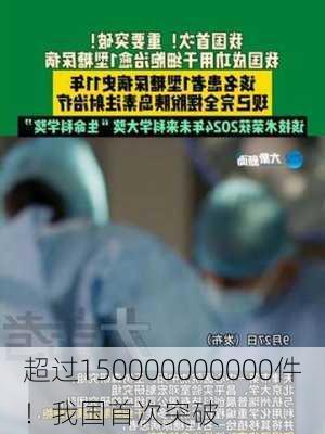 超过150000000000件！我国首次突破