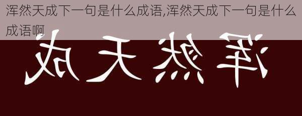 浑然天成下一句是什么成语,浑然天成下一句是什么成语啊