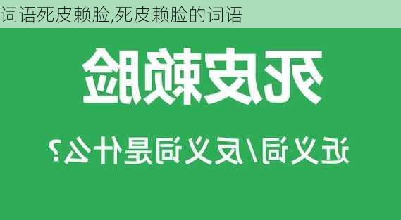 词语死皮赖脸,死皮赖脸的词语