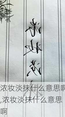 浓妆淡抹什么意思啊,浓妆淡抹什么意思啊