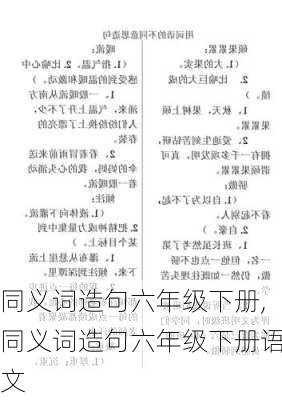 同义词造句六年级下册,同义词造句六年级下册语文